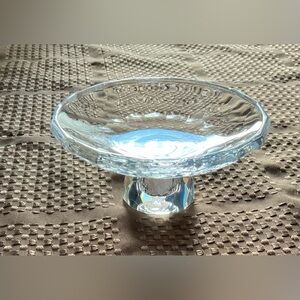 Oleg Cassini diamond-cut footed crystal dish